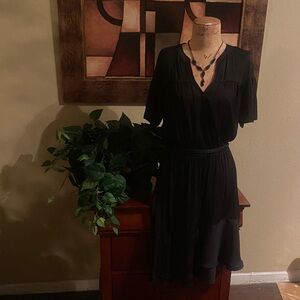 Vera Wang Black Midi Dress